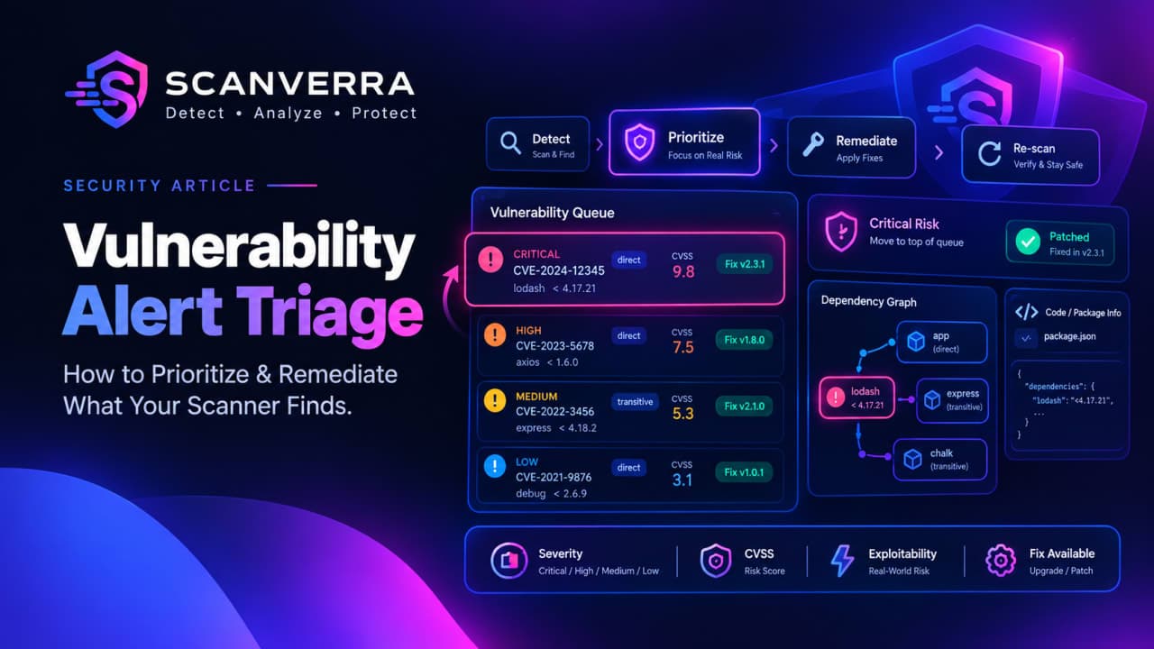 Featured image for "Vulnerability Alert Triage: How to Prioritize and Remediate What Your Scanner Finds"